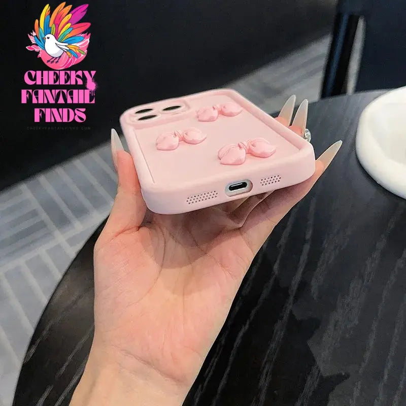 3D Pink Cute Butterfly Silicone Soft Phone Case For iPhone 16 15 14 13 12 11 Pro Max XS XR X 7 8 Plus SE Shockproof Candy Cover Cheeky Fantail Finds