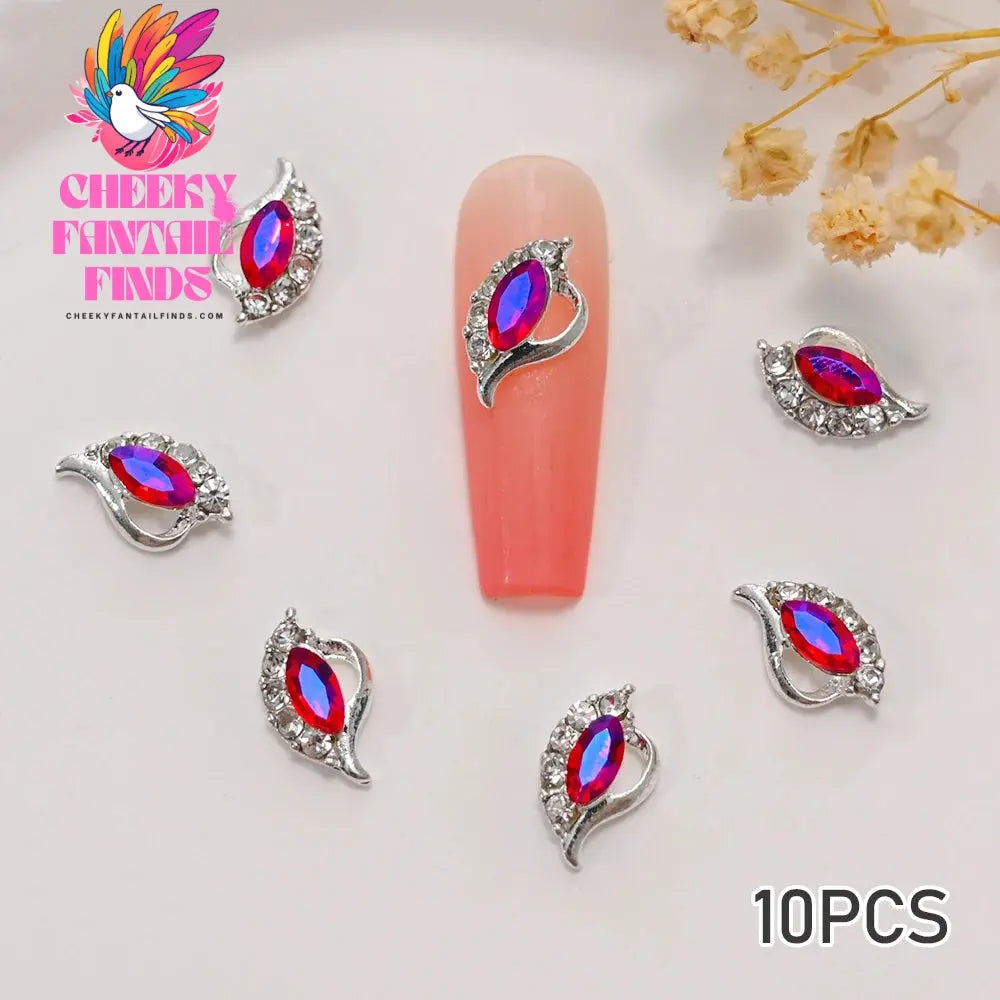 3D Pink/Red Lips Love Valentine Nail Charms Sweet Lover Heart Alloy Design Jewelry Nails Art Manicure Decoration Accessories Cheeky Fantail Finds
