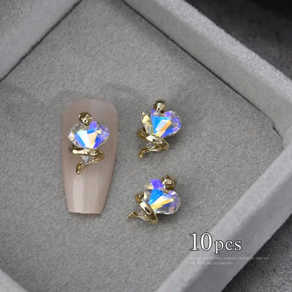 3D Pink/Red Lips Love Valentine Nail Charms Sweet Lover Heart Alloy Design Jewelry Nails Art Manicure Decoration Accessories Cheeky Fantail Finds