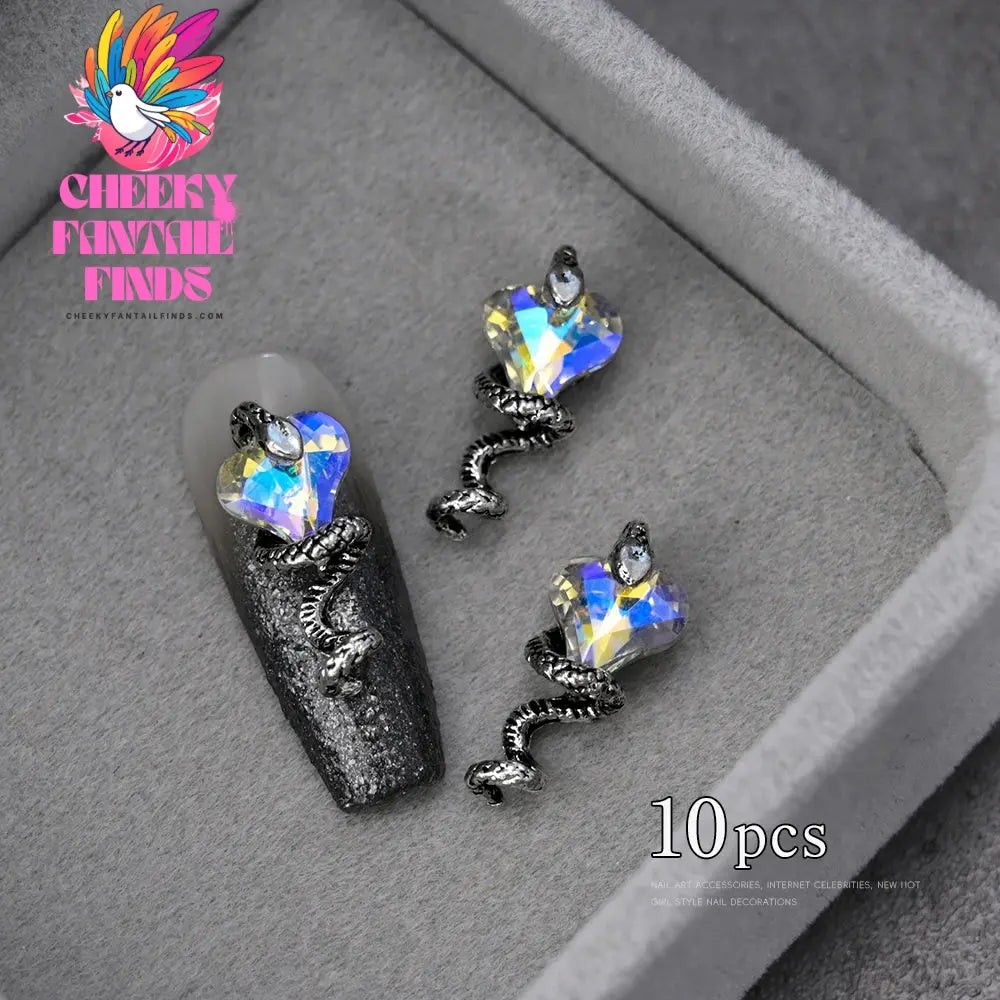 3D Pink/Red Lips Love Valentine Nail Charms Sweet Lover Heart Alloy Design Jewelry Nails Art Manicure Decoration Accessories Cheeky Fantail Finds