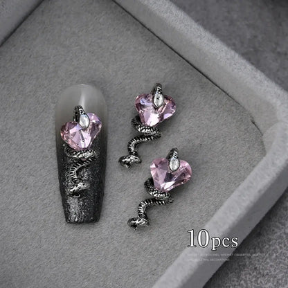 3D Pink/Red Lips Love Valentine Nail Charms Sweet Lover Heart Alloy Design Jewelry Nails Art Manicure Decoration Accessories Cheeky Fantail Finds