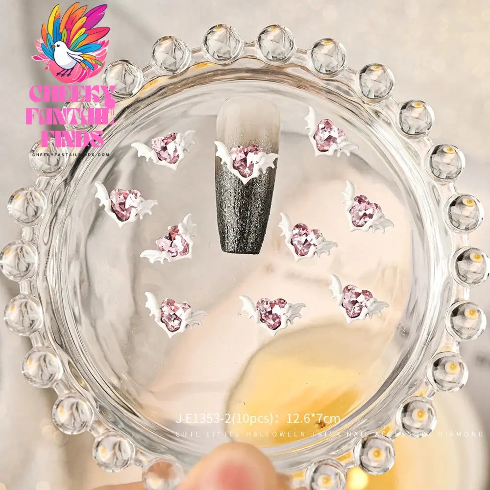 3D Pink/Red Lips Love Valentine Nail Charms Sweet Lover Heart Alloy Design Jewelry Nails Art Manicure Decoration Accessories Cheeky Fantail Finds