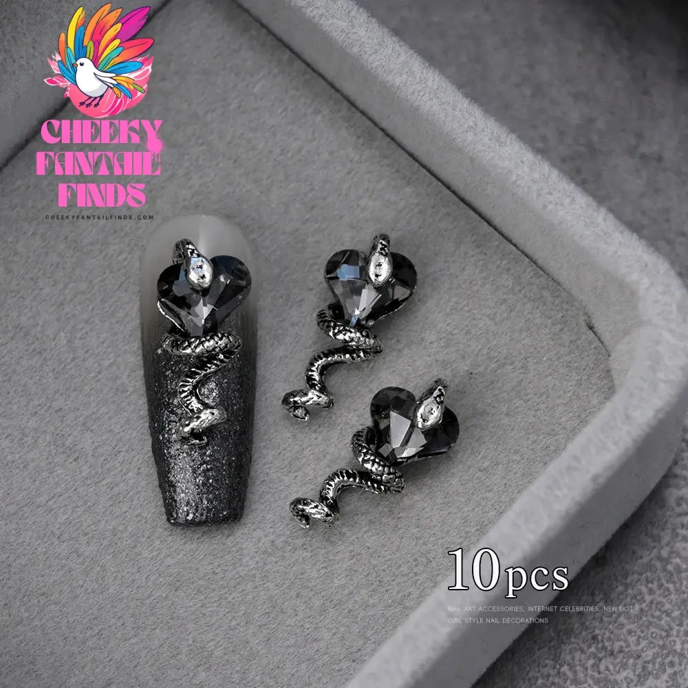 3D Pink/Red Lips Love Valentine Nail Charms Sweet Lover Heart Alloy Design Jewelry Nails Art Manicure Decoration Accessories Cheeky Fantail Finds