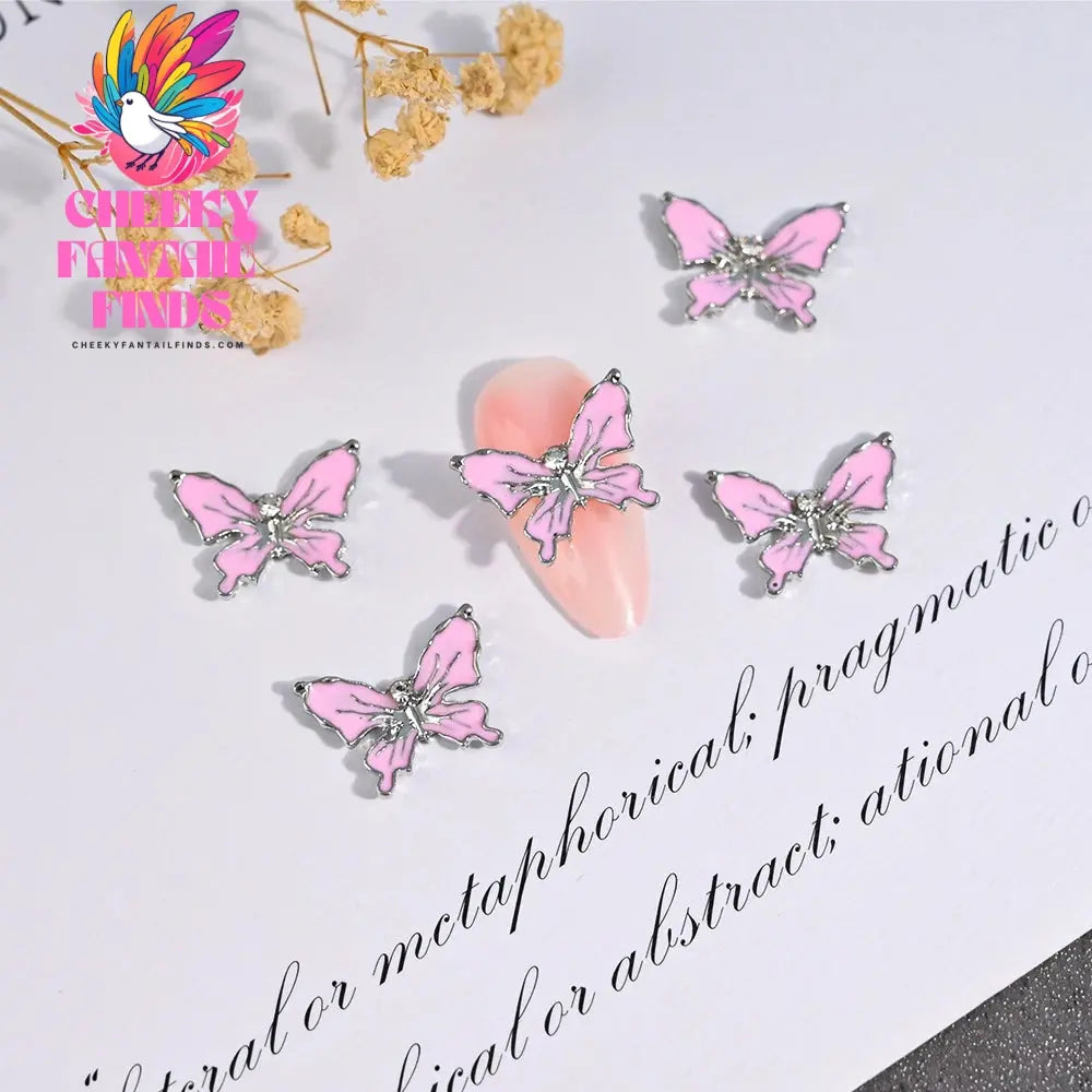 3D Pink/Red Lips Love Valentine Nail Charms Sweet Lover Heart Alloy Design Jewelry Nails Art Manicure Decoration Accessories Cheeky Fantail Finds