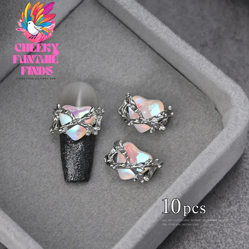 3D Pink/Red Lips Love Valentine Nail Charms Sweet Lover Heart Alloy Design Jewelry Nails Art Manicure Decoration Accessories Cheeky Fantail Finds