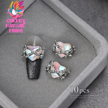 3D Pink/Red Lips Love Valentine Nail Charms Sweet Lover Heart Alloy Design Jewelry Nails Art Manicure Decoration Accessories Cheeky Fantail Finds