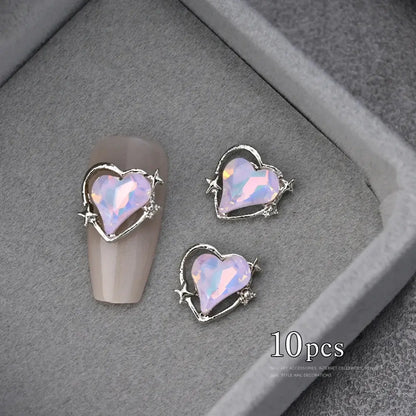 3D Pink/Red Lips Love Valentine Nail Charms Sweet Lover Heart Alloy Design Jewelry Nails Art Manicure Decoration Accessories Cheeky Fantail Finds