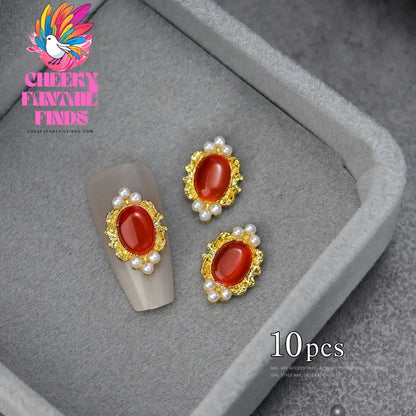3D Pink/Red Lips Love Valentine Nail Charms Sweet Lover Heart Alloy Design Jewelry Nails Art Manicure Decoration Accessories Cheeky Fantail Finds