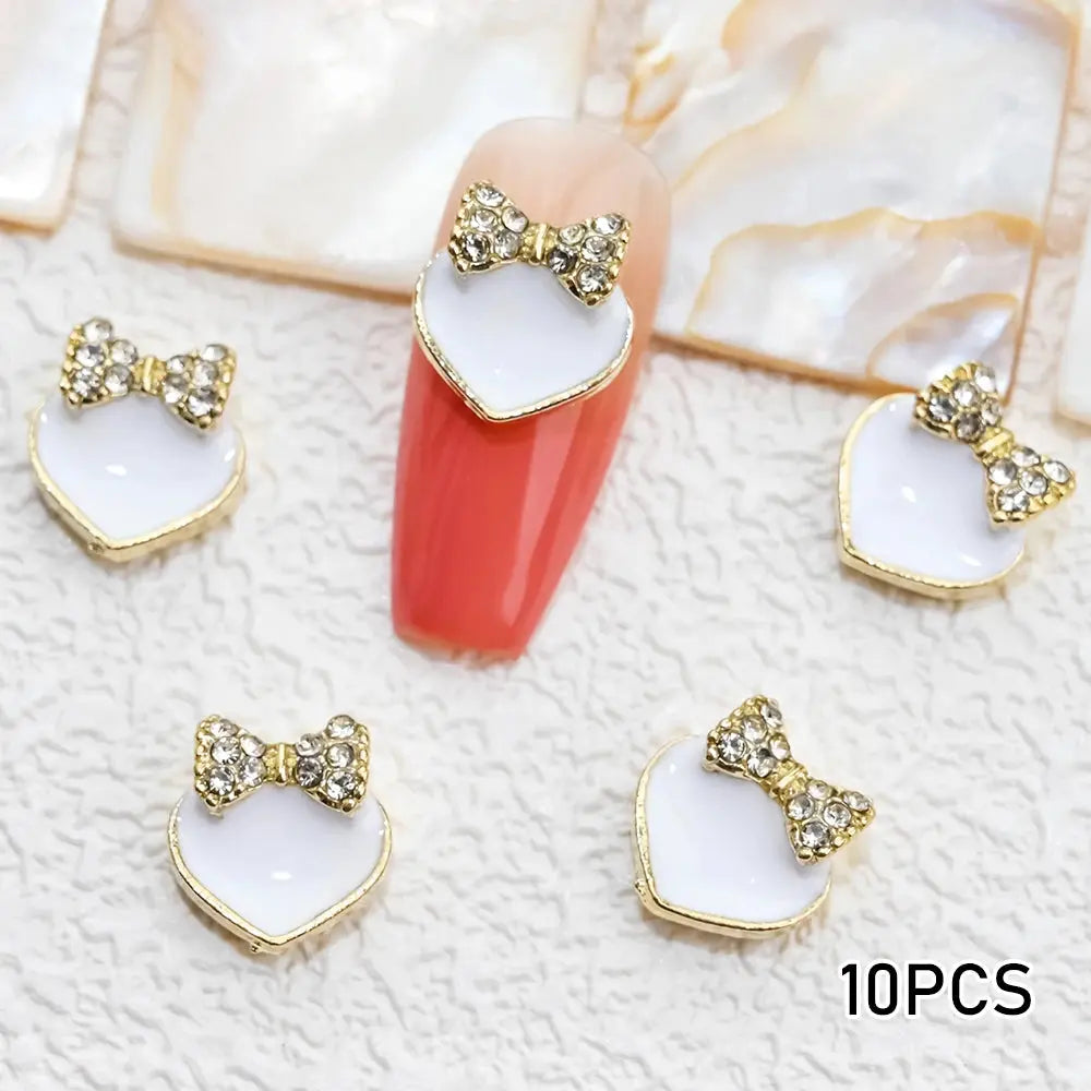 3D Pink/Red Lips Love Valentine Nail Charms Sweet Lover Heart Alloy Design Jewelry Nails Art Manicure Decoration Accessories Cheeky Fantail Finds