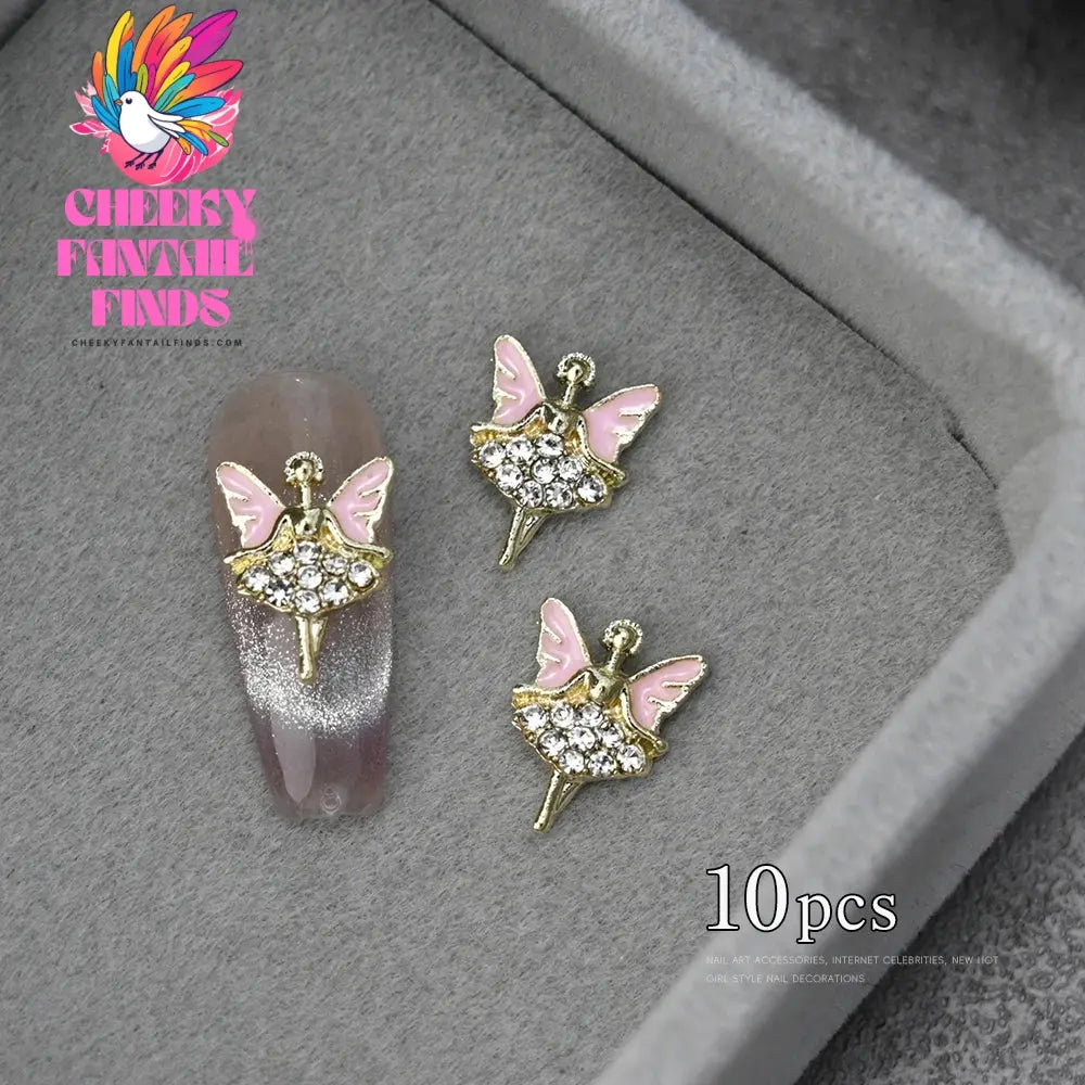 3D Pink/Red Lips Love Valentine Nail Charms Sweet Lover Heart Alloy Design Jewelry Nails Art Manicure Decoration Accessories Cheeky Fantail Finds