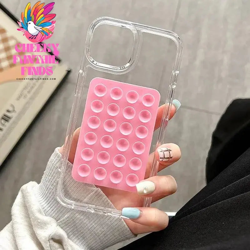 3D Suction Cup Case For iPhone 15 11 12 Pro Max XR X XS 7 8 Plus SE 2020 Case For iPhone 14 13 Pro XS Max Transparent Fundas Cheeky Fantail Finds