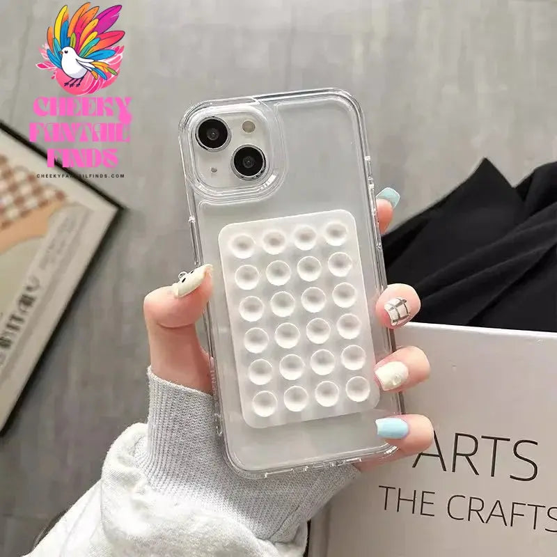 3D Suction Cup Case For iPhone 15 11 12 Pro Max XR X XS 7 8 Plus SE 2020 Case For iPhone 14 13 Pro XS Max Transparent Fundas Cheeky Fantail Finds