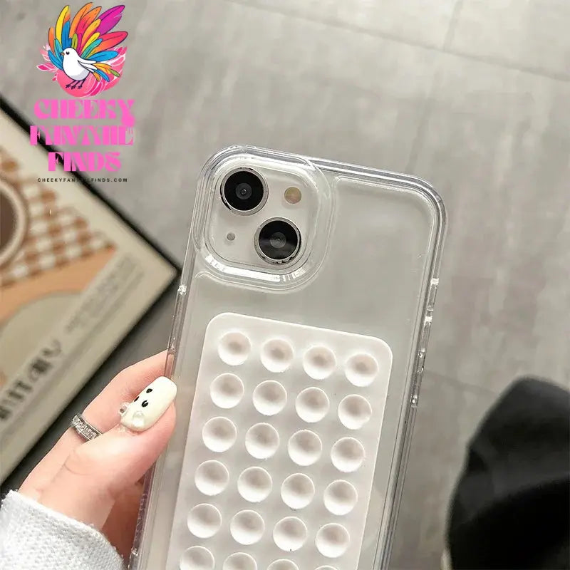 3D Suction Cup Case For iPhone 15 11 12 Pro Max XR X XS 7 8 Plus SE 2020 Case For iPhone 14 13 Pro XS Max Transparent Fundas Cheeky Fantail Finds