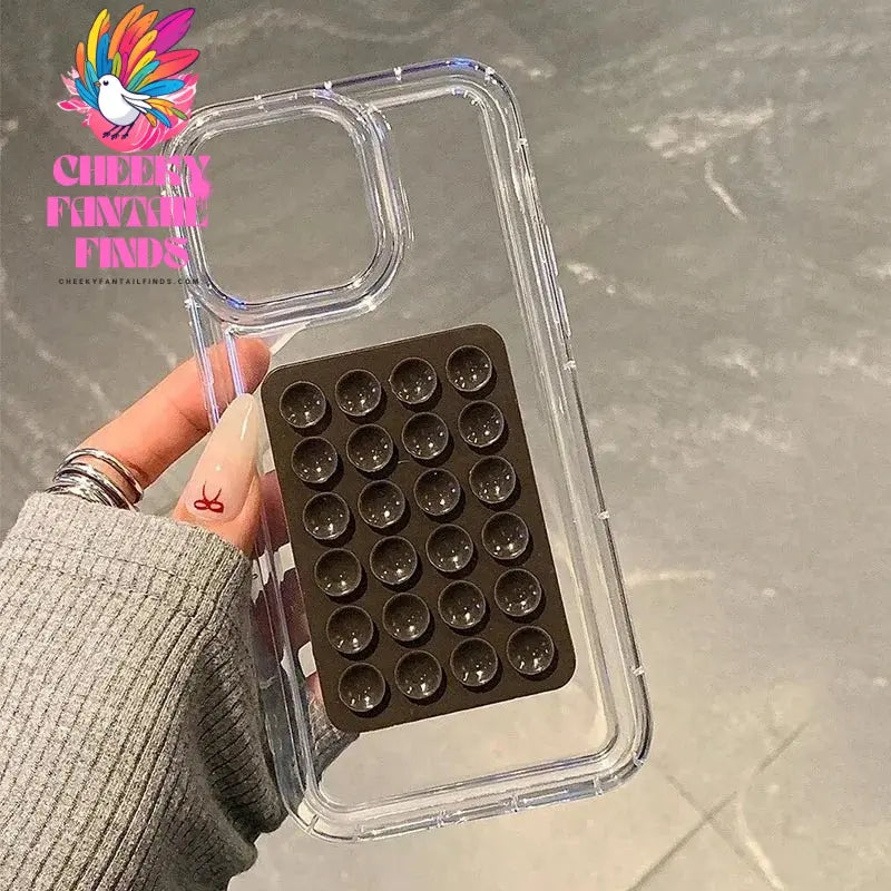3D Suction Cup Case For iPhone 15 11 12 Pro Max XR X XS 7 8 Plus SE 2020 Case For iPhone 14 13 Pro XS Max Transparent Fundas Cheeky Fantail Finds