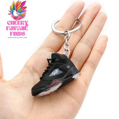3D shoe keychain white cement blue stereo sneakers pendant four generation model bag jewelry pendant, children's Creative gifts Cheeky Fantail Finds