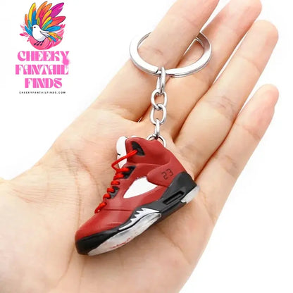 3D shoe keychain white cement blue stereo sneakers pendant four generation model bag jewelry pendant, children's Creative gifts Cheeky Fantail Finds