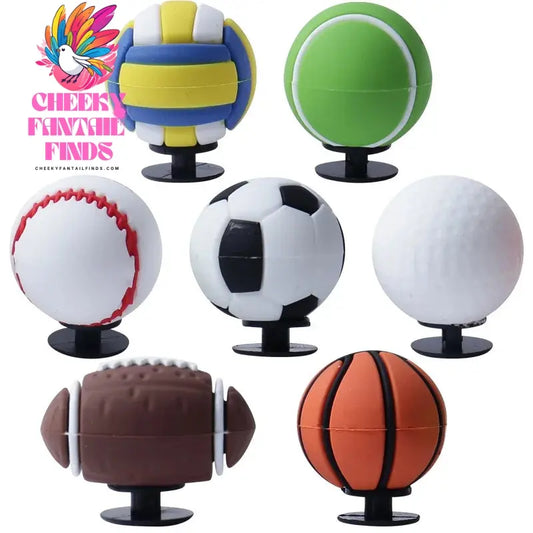 3D stereoscopic basketball soccor vallyball football golf ball shoe buckle charms accessories decorations for sandals clog DIY Cheeky Fantail Finds