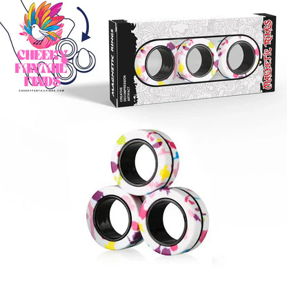 3Pcs Fidget Spinner Magnetic Ring Toys Fingers Magnet Rings ADHD Stress Relief Magical Toys for Adult Kids Anxiety Cheeky Fantail Finds