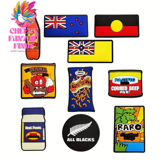 4/6/10pcs Australian Series Colorful Shoe Charms PVC Accessories DIY Shoe Decorations Cheeky Fantail Finds