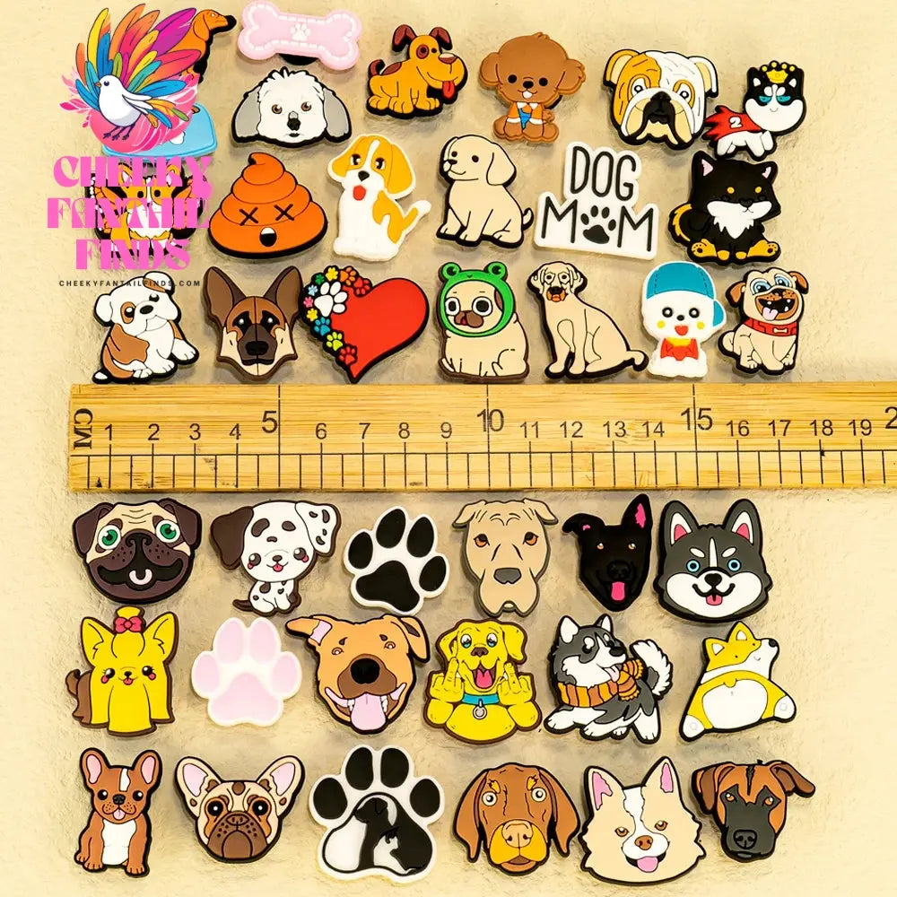 40/50pcs PVC Cute Dogs Shoe Charms Corgi Accessories Puppy Shoe Decorations Pins for Women Men Kids boy Gifts Sandal Buckles - Cheeky Fantail Finds