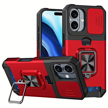 [1pc Heavy-Duty Phone Case] Heavy-Duty Shockproof Phone Case with a Metal Stand And Card Slot, Compatible with Iphone 16 Pro Max, 15 Pro Max, 14 Pro Max, And 13 Pro Max.