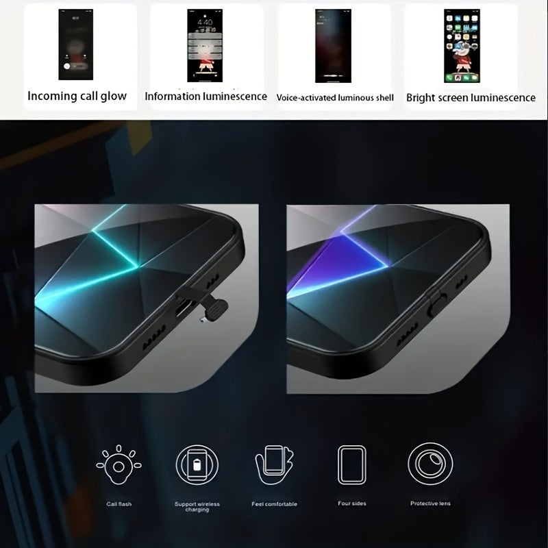 Multi-Color Voice Control To Electric Flashing Phone Case, Protective Case For Apple IPhone 14 13 12 Pro Max Plus