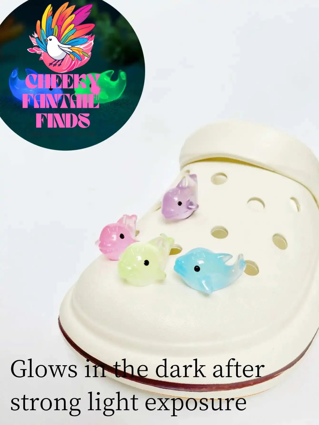 4pcs Glow-In-The-Dark Cute 3D Turtle Detachable Shoe Charms Decorations, Luminous Clips For Beach Sandals - Cheeky Fantail Finds