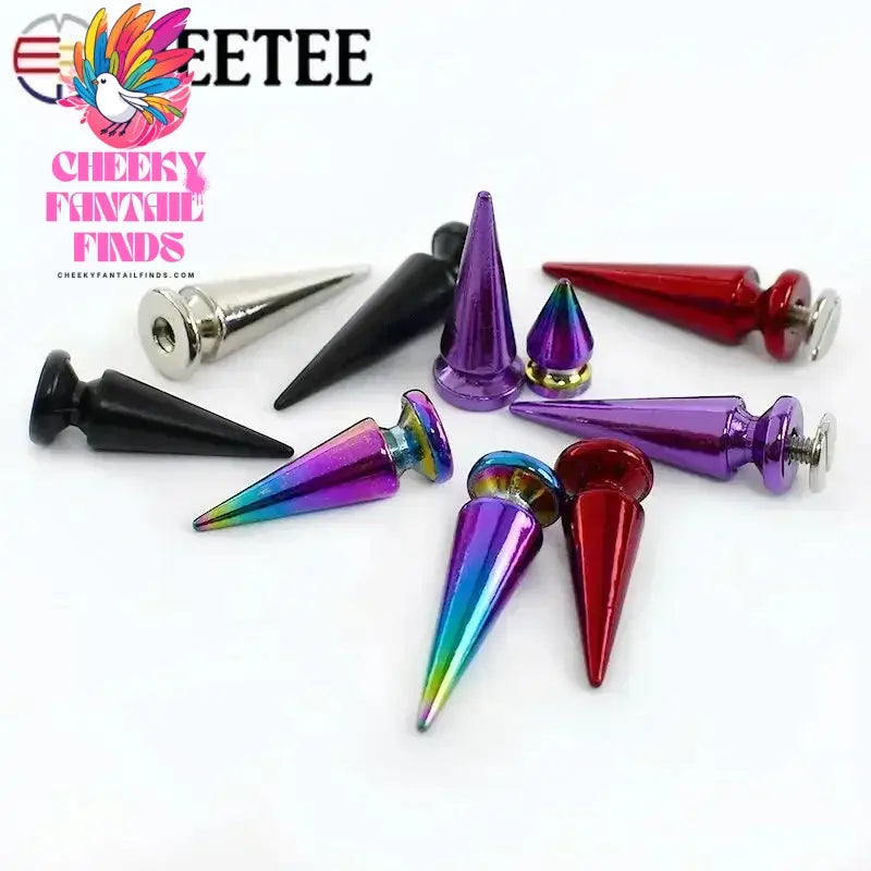 5/10/20Pcs Metal Punk Rivets Bag Purses Cone Studs Spikes Nails Garment Shoes Decor Screw Buttons DIY Leather Crafts Accessories Cheeky Fantail Finds