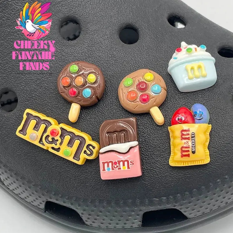 5-11Pcs Funny Letter M Bean Garden Shoe Decorations For Sandal Fit Cute Candy Shoe Charms Pins For Kid's Slippers Accessory Gift Cheeky Fantail Finds