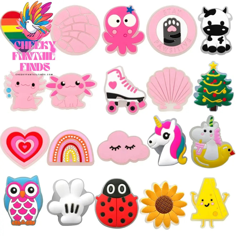 5-20pcs LED Shoe Charms Lighted Unicorns GamePad Football Shoe Decorations Pins for Kids Boys Girls Gifts Sandals Clog Buckles - Cheeky Fantail Finds