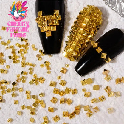 500PCS/Bag Riveting Nail Ornament Gold/Silver Charms Arrow Rivet Metallic Nail Art 1.2/1.5/2mm Punk Spikes Studs Tip Decoration Cheeky Fantail Finds