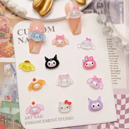50Pcs Sanrio Cute Cartoon Nail Charms - Kuromi, Melody, Cinnamoroll & Pochacco 3D Resin Decorations for DIY Manicure Phone Cases Cheeky Fantail Finds