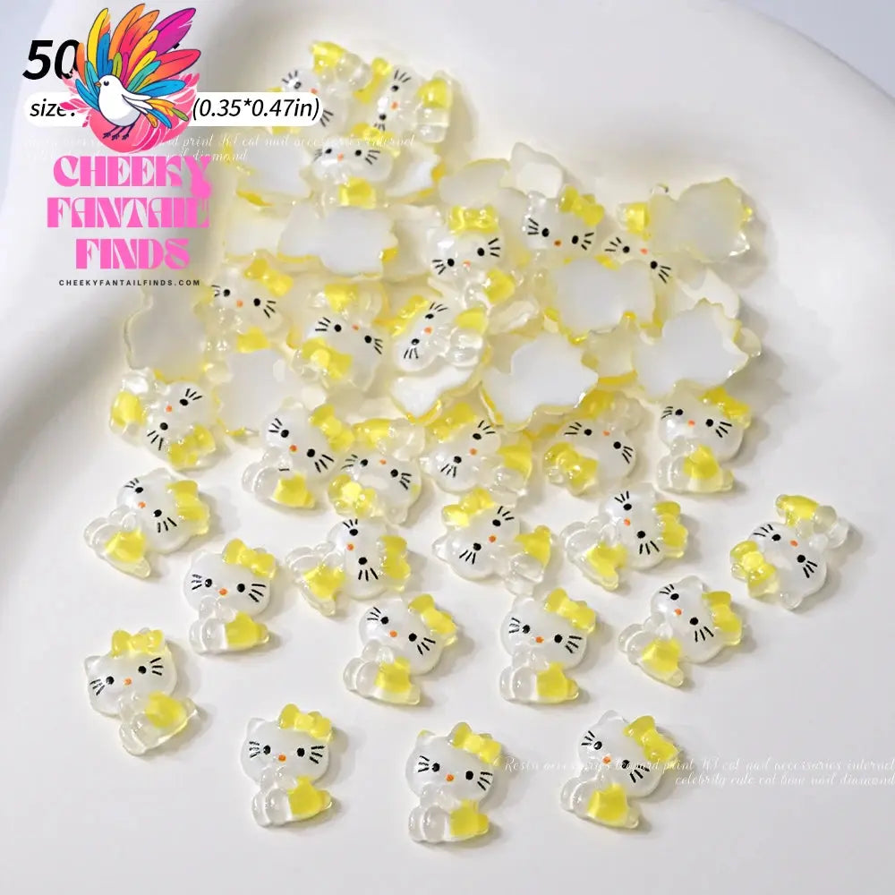 50Pcs Sanrio Cute Cartoon Nail Charms - Kuromi, Melody, Cinnamoroll & Pochacco 3D Resin Decorations for DIY Manicure Phone Cases Cheeky Fantail Finds