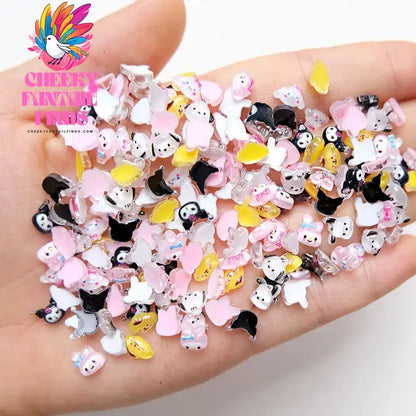 50Pcs Sanrio Cute Cartoon Nail Charms - Kuromi, Melody, Cinnamoroll & Pochacco 3D Resin Decorations for DIY Manicure Phone Cases Cheeky Fantail Finds
