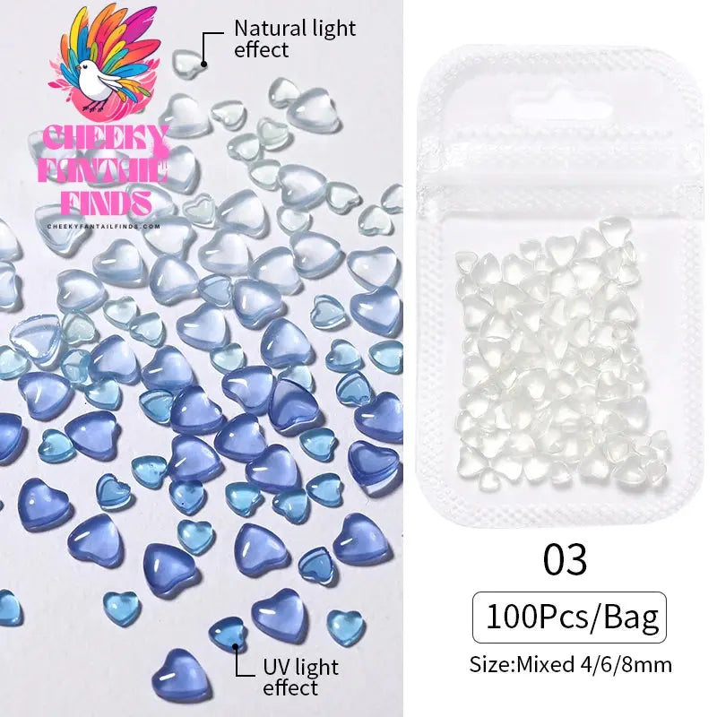 50pcs Jelly Light Variation Rose Moon Butterfly Handmade New Year Charms Nails Accessories Manicure Nail Art Charms Supplies Cheeky Fantail Finds