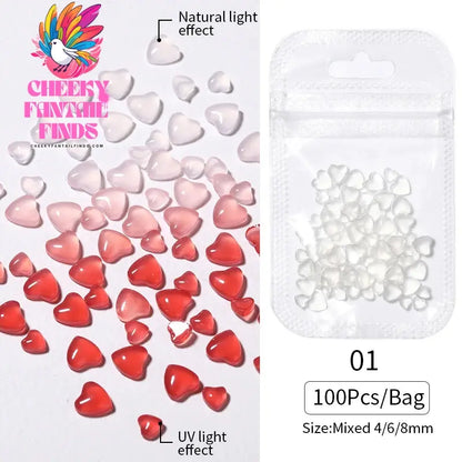 50pcs Jelly Light Variation Rose Moon Butterfly Handmade New Year Charms Nails Accessories Manicure Nail Art Charms Supplies Cheeky Fantail Finds