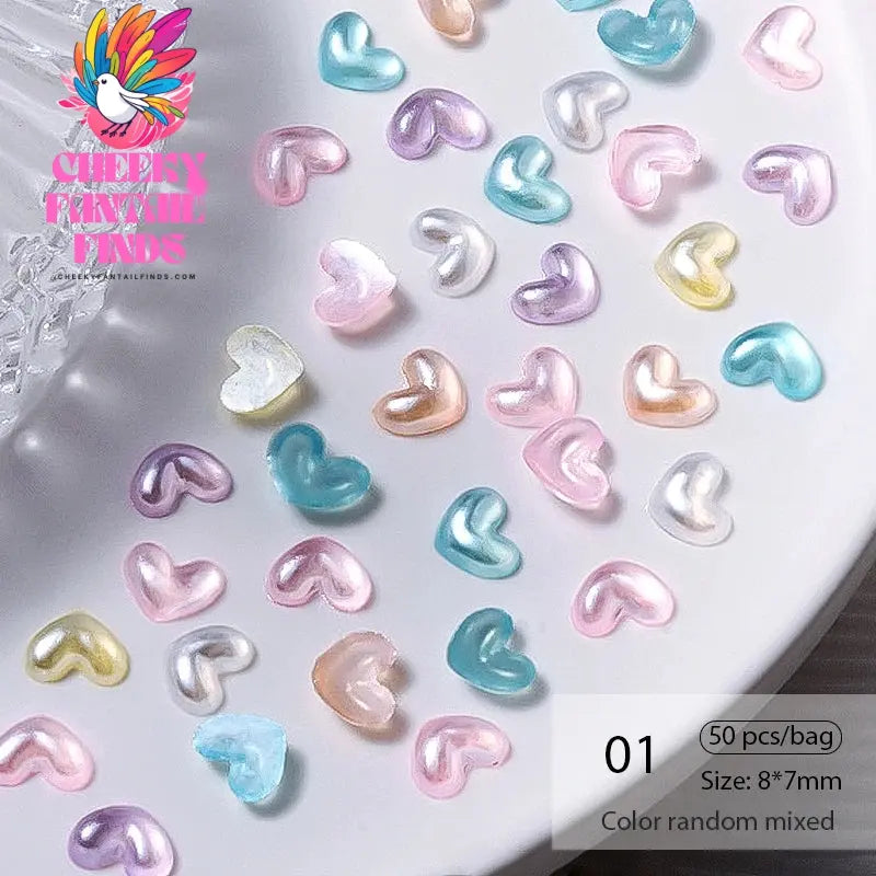 50pcs Jelly Light Variation Rose Moon Butterfly Handmade New Year Charms Nails Accessories Manicure Nail Art Charms Supplies Cheeky Fantail Finds