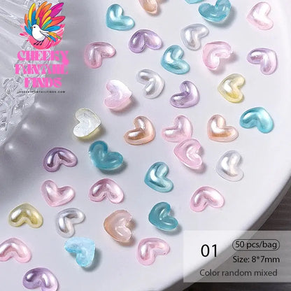 50pcs Jelly Light Variation Rose Moon Butterfly Handmade New Year Charms Nails Accessories Manicure Nail Art Charms Supplies Cheeky Fantail Finds
