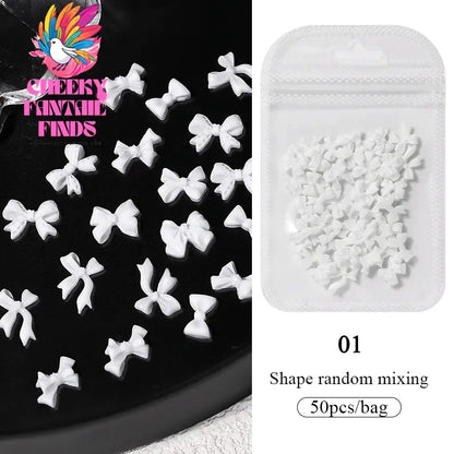 50pcs Jelly Light Variation Rose Moon Butterfly Handmade New Year Charms Nails Accessories Manicure Nail Art Charms Supplies Cheeky Fantail Finds