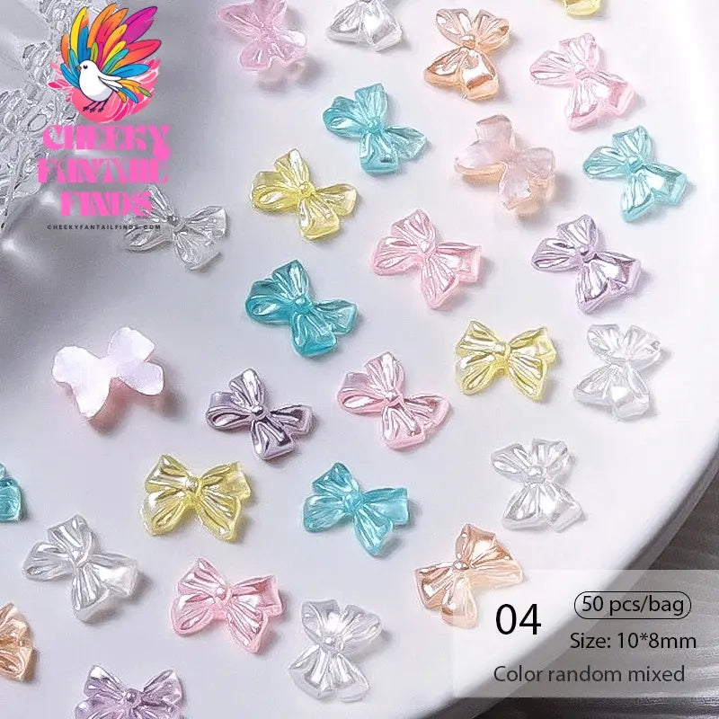 50pcs Jelly Light Variation Rose Moon Butterfly Handmade New Year Charms Nails Accessories Manicure Nail Art Charms Supplies Cheeky Fantail Finds