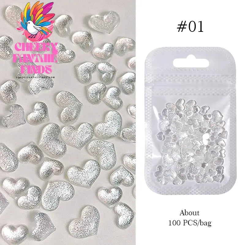50pcs Jelly Light Variation Rose Moon Butterfly Handmade New Year Charms Nails Accessories Manicure Nail Art Charms Supplies Cheeky Fantail Finds
