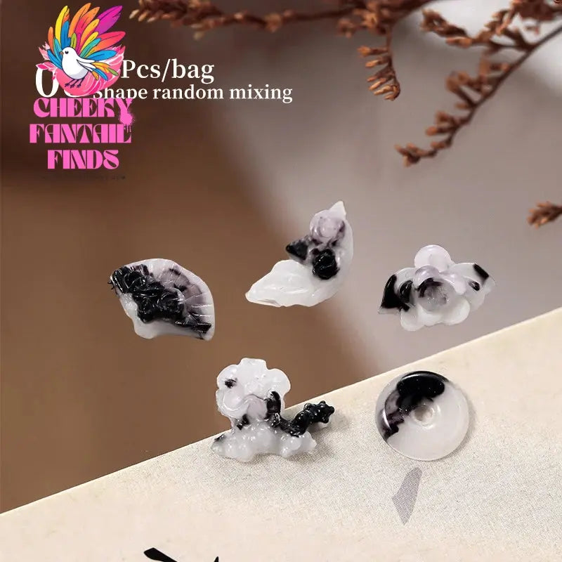 50pcs Jelly Light Variation Rose Moon Butterfly Handmade New Year Charms Nails Accessories Manicure Nail Art Charms Supplies Cheeky Fantail Finds