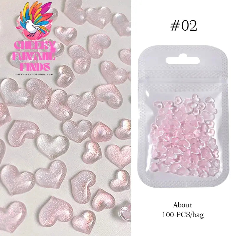 50pcs Jelly Light Variation Rose Moon Butterfly Handmade New Year Charms Nails Accessories Manicure Nail Art Charms Supplies Cheeky Fantail Finds
