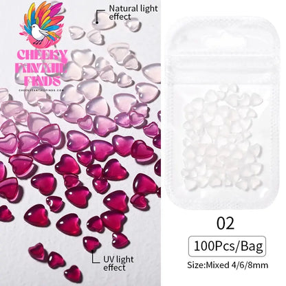 50pcs Jelly Light Variation Rose Moon Butterfly Handmade New Year Charms Nails Accessories Manicure Nail Art Charms Supplies Cheeky Fantail Finds