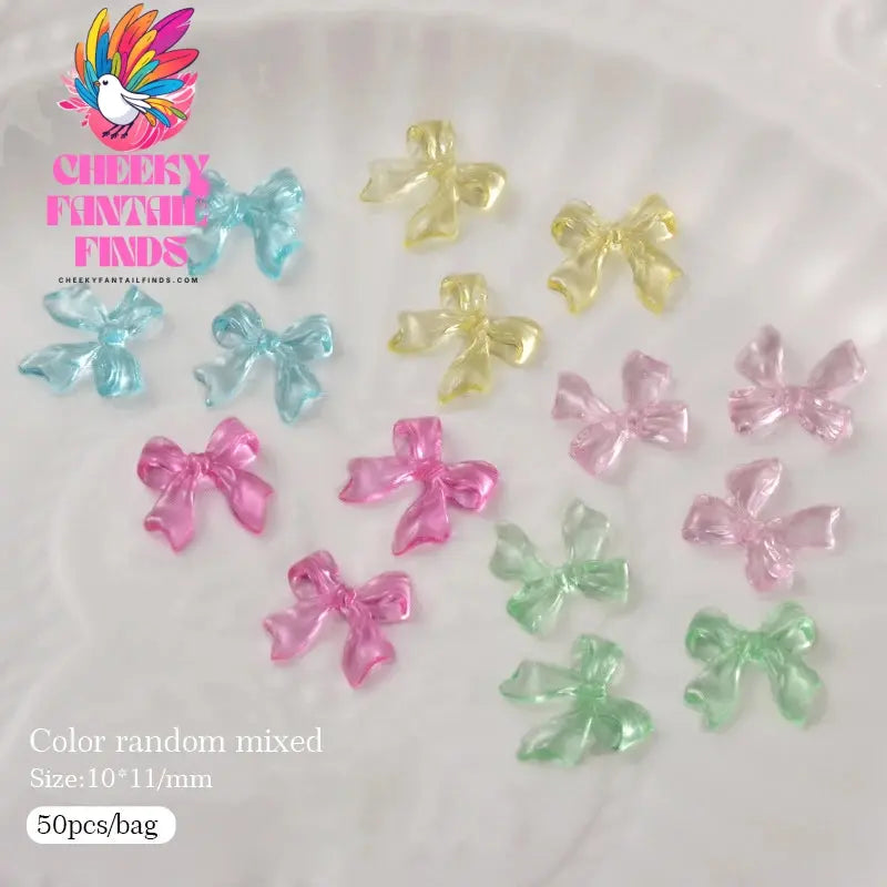 50pcs Jelly Light Variation Rose Moon Butterfly Handmade New Year Charms Nails Accessories Manicure Nail Art Charms Supplies Cheeky Fantail Finds