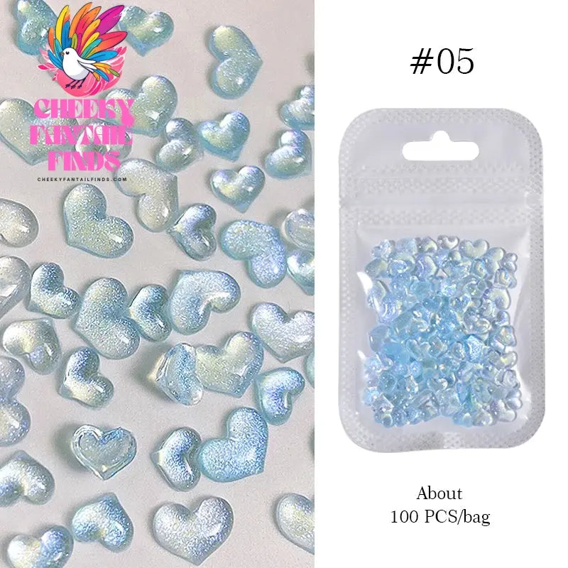 50pcs Jelly Light Variation Rose Moon Butterfly Handmade New Year Charms Nails Accessories Manicure Nail Art Charms Supplies Cheeky Fantail Finds