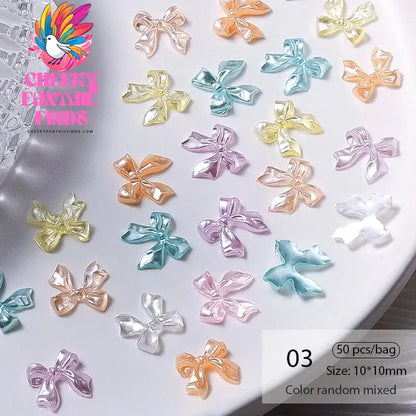 50pcs Jelly Light Variation Rose Moon Butterfly Handmade New Year Charms Nails Accessories Manicure Nail Art Charms Supplies Cheeky Fantail Finds