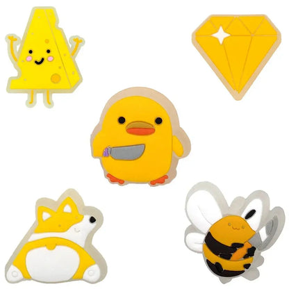 5pcs LED Shoe Charms for Kids Luminous Duck Cat Gamepad Pink Cat Shoe Accessories Pins Women Men Fashion Buckle Shoe Decoration - Cheeky Fantail Finds