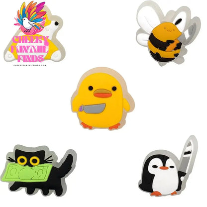 5pcs LED Shoe Charms for Kids Luminous Duck Cat Gamepad Pink Cat Shoe Accessories Pins Women Men Fashion Buckle Shoe Decoration - Cheeky Fantail Finds