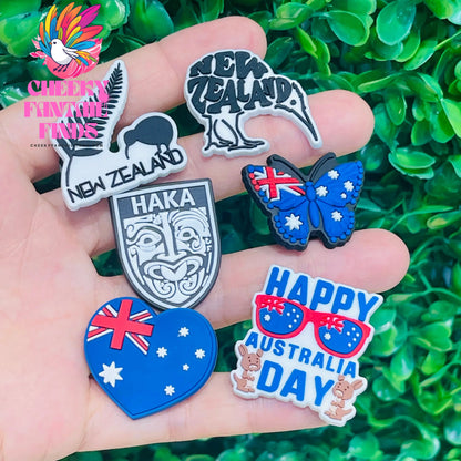 6-21Pcs New Zealand Beach Sunset Bottle PVC Shoe Buckle Accessories Funny DIY Garden Shoes Decoration For Charms Kids Party Gift Cheeky Fantail Finds